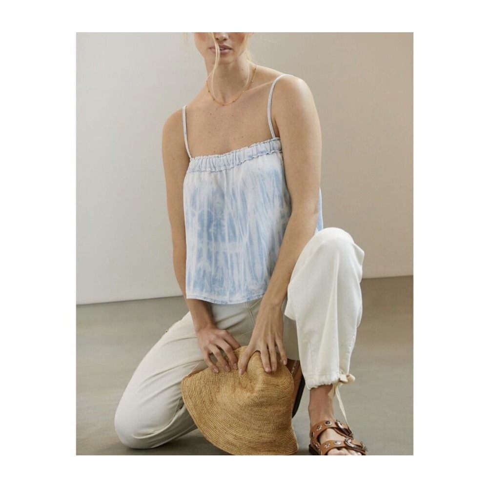 Cloth & Stone x Anthropologie Chambray Tie-Dye ank Top Small Stappy Flowy Boho
